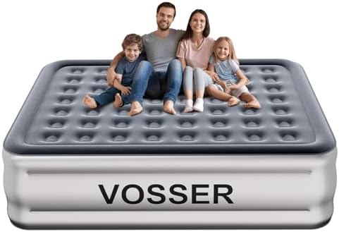 3-Min King Air Mattress with Built-In Pump Silver