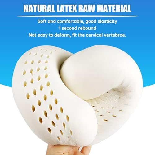 NLQS Airplane Travel Pillow Natural Latex Neck Support Gray