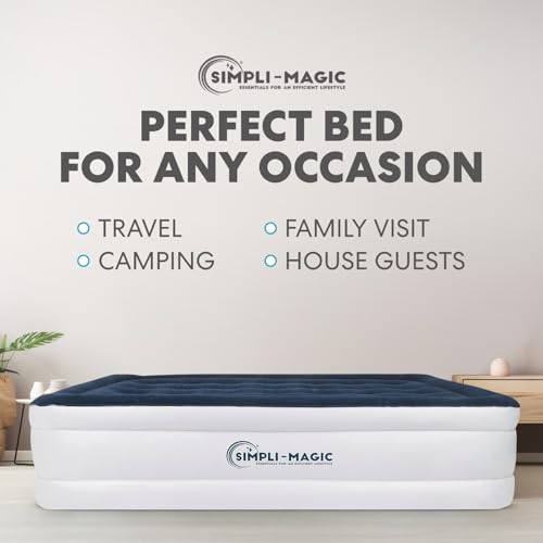 Simpli-Magic Luxury Air Mattress Built-in Pump for Home and Camping