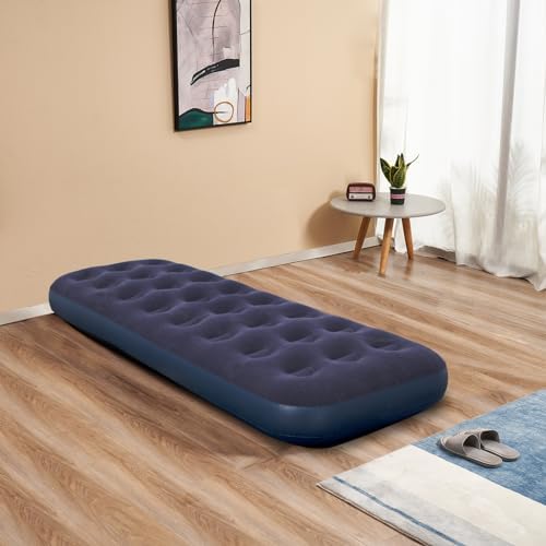 Durable Single-Sized Air Mattress with Pump for Camping and Home Use