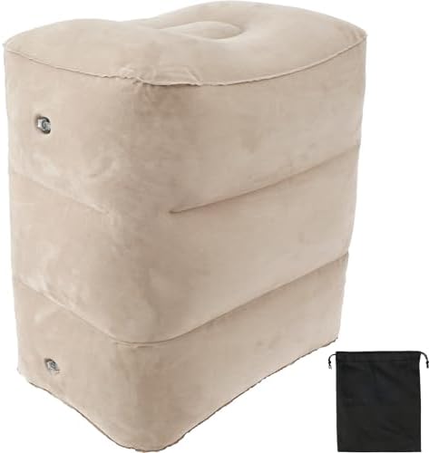 Falemusic Inflatable Travel Pillow Adjustable Height for Adults and Kids Perfect for Airplane Car and Office Use