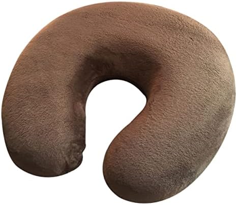 Unomor Memory U-Shaped Neck Pillow for Neck Support Comfortable Travel Pillow Coffee Color