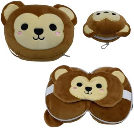 Perfect for Travel Ultra-Comfortable DaydreamzMonkey Travel Pillow Eye Mask