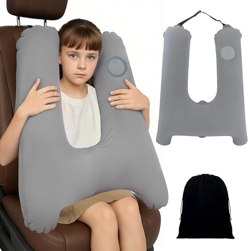 Adjustable Inflatable Travel Pillow for Neck and Head Support Foldable and Portable Car Necessity