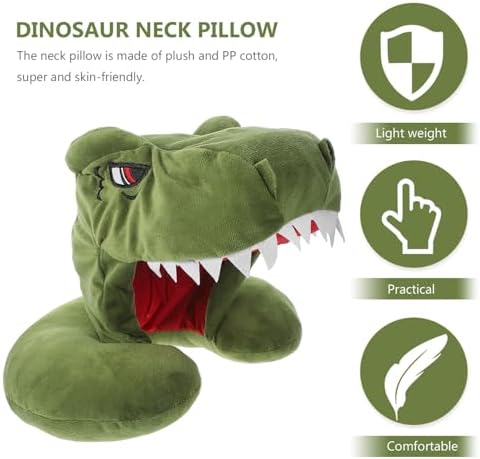 Dinosaur Hooded Travel Pillow Plush Neck Support Cushion