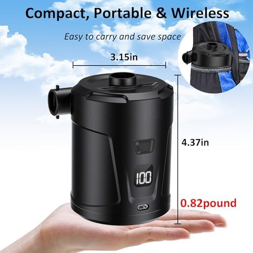 EAFC Electric Air Pump System 5200mAh Rechargeable 4000Pa Inflator for Air Mattresses Camping More