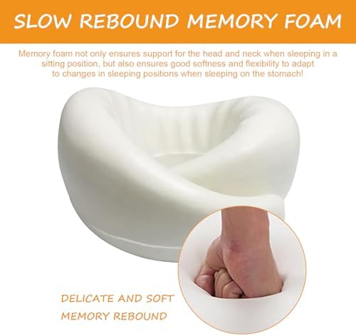 Adjustable Memory Foam Travel neck Pillow with Support for Airplanes Comfortable for Long Flights and Extensive Use