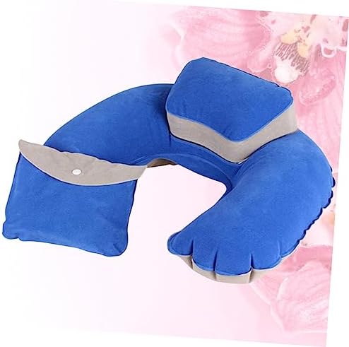 Romanisba Inflatable U-Shaped Travel Pillow With Earplugs For Neck Support Comfort