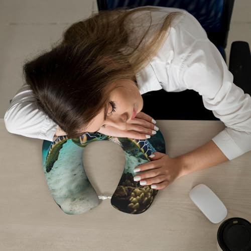 Ergonomic Travel Pillow Memory Foam Airplane Pillow for Neck and Head Support Buckle-Ready for Oxygen