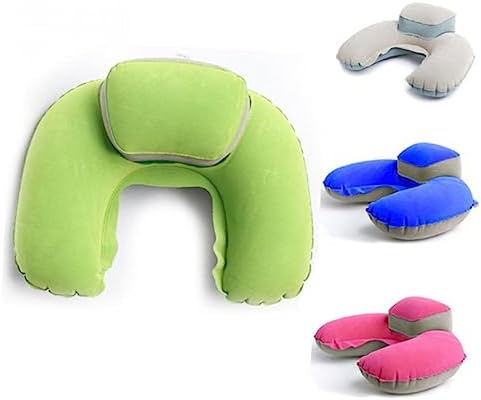 Cabilock U-Shape Inflatable Pillow for Travel Sleep Lightweight with Earplugs