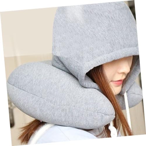 Holidoyo Travel Neck Pillow with Hood U-Shaped Design