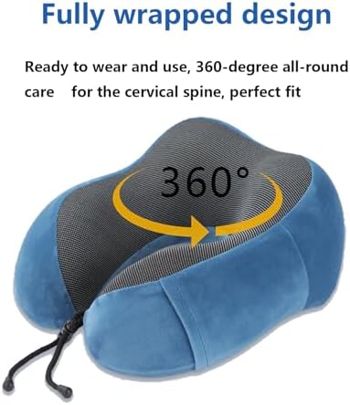 Comfortable Memory Foam Travel Pillow with Eye Mask and Ear Plugs