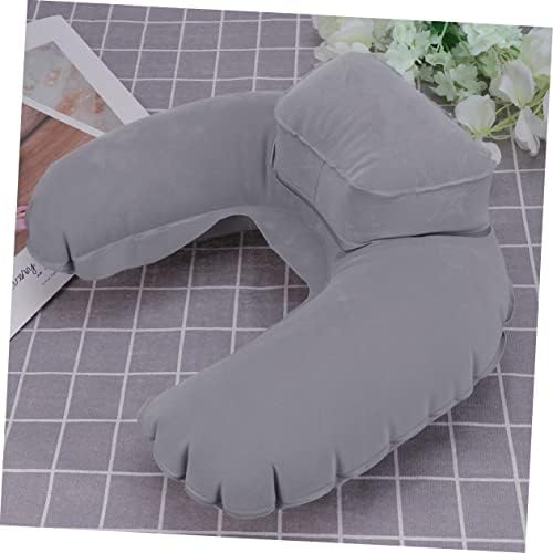 ETHZZLE Inflatable U Shape Neck Pillow Grey Travel Comfort Support