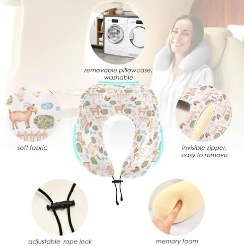 Gredecor Memory Foam Travel Neck Pillow for Air Car and Office Use