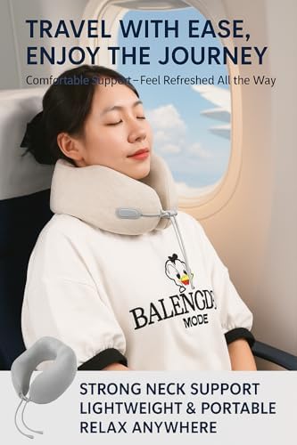 Ergonomic Airplane Neck Pillow with Washable Cover Compact TravelErgonomic Design 360 Support for Comfort