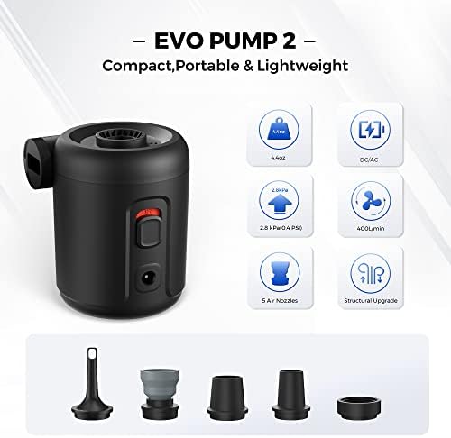FLEXTAILGEAR Electric Air Pump - Portable Inflaton Solution for Hiking Camping