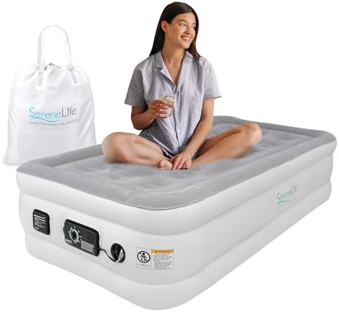 SereneLife Twin Air Mattress with Adjustable Firmness