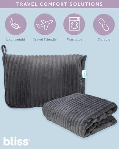 Blissology 2-in-1 Travel Pillow Blanket Set