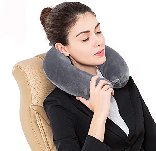 Memory Foam Travel Pillow - Adjustable Compact Lightweight Neck Pillow for Camping Car and Home Use