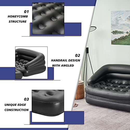RAPTAVIS Inflatable Sofa Bed Full Size for Camping and Outdoor Use