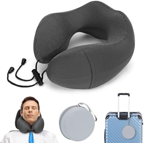 JMBNH Travel Pillow Memory Foam Neck Pillow for Airplane Car Use with Storage Box
