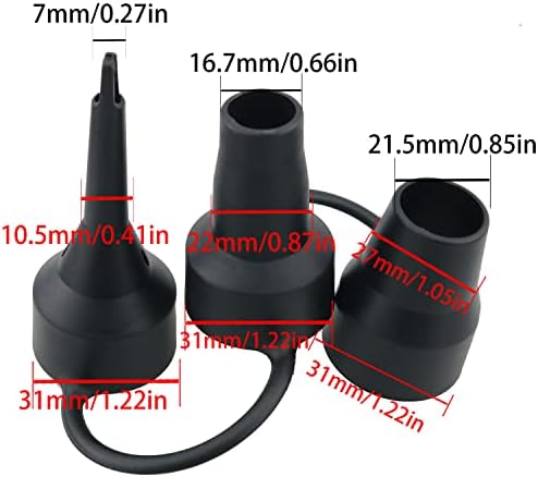 2 Sets 3 Sizes Plastic Pump Nozzle Adapters for Air Mattress and Inflatables