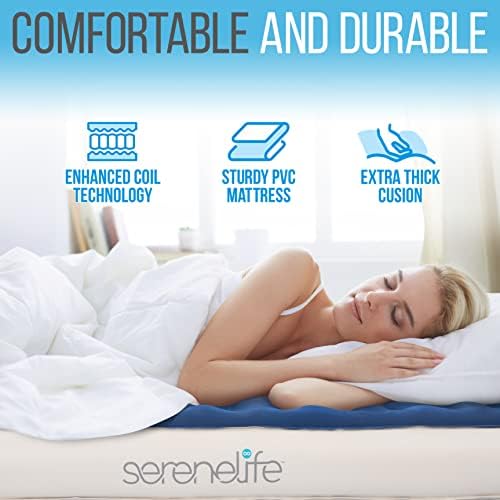 SereneLife Air Mattress - Twin Inflatable Bed for Travelers