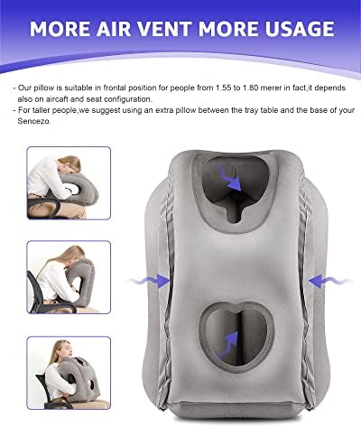 Sunany Travel Pillow - Plane Pillow with Storage Bag Ergonomic Air Pillow for Easy Naps