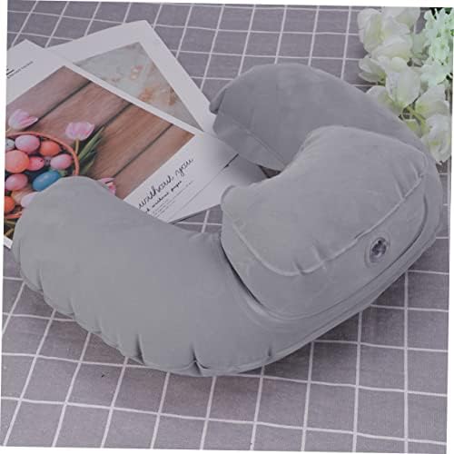 ETHZZLE Inflatable U Shape Neck Pillow Grey Travel Comfort Support