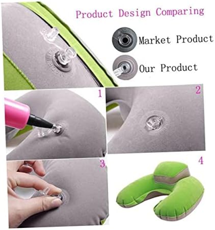 DECHOUS 2-Piece Inflatable Travel Pillow Ergonomic Neck Support for Outdoor Adventures Office Use and Transportation