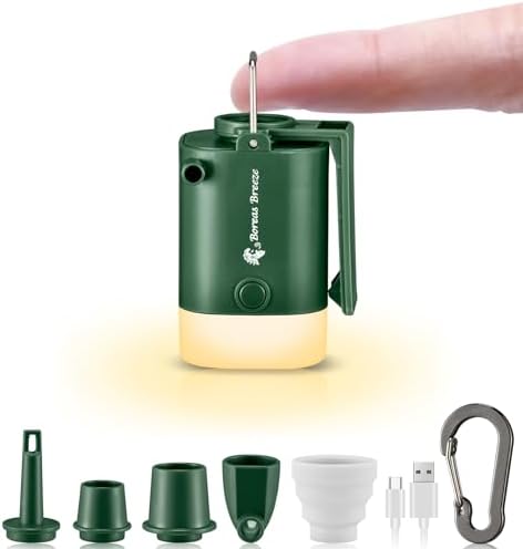 Mini Portable Battery Air Pump Rechargeable Compact for Travel Camping