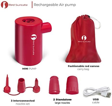 Red Suricata Rechargeable Air Pump Mini Portable For Inflatables