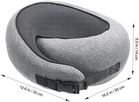 Adjustable Memory Foam Travel Pillow for Airplane Car Home Use with Gray Cover