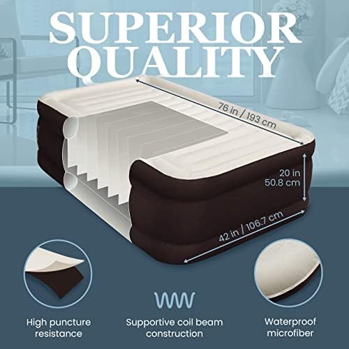 Engladder Twin Air Mattress - Double High 300-LB Capacity Luxury Camping Bed