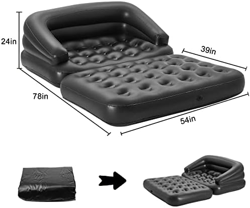 RAPTAVIS Inflatable Sofa Bed Full Size for Camping and Outdoor Use