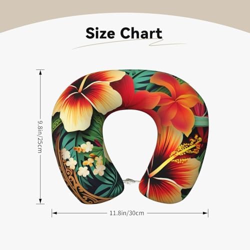 Hawaiian Style Memory Foam Travel Pillow Neck Support for Plane Car Home Comfort