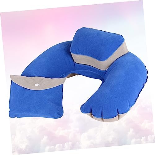 Luxshiny Inflatable U-Shape Travel Pillow with EARPLUGS for Camping Plane Use