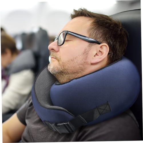 Amosfun Neck Travel Pillow with Straps Memory Headrest for Airplanes Cars