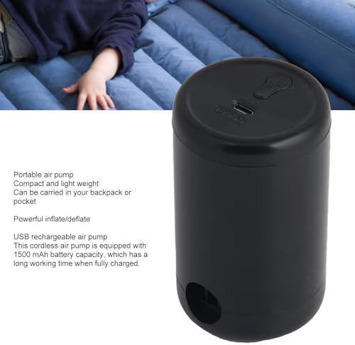 TOPINCN Portable Cordless Air Pump 2 Nozzles USB Rechargeable for Mattresses Pools