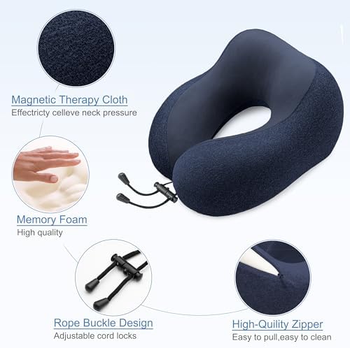 Gentlepaw Memory Foam Travel Pillow for Adults and Kids Cervical Neck Pillow for Car and Airplane