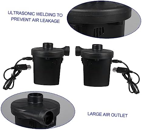 VOSAREA Rechargeable USB Air Pump for Fast Inflation of Air Mattresses Pools Rafts and More