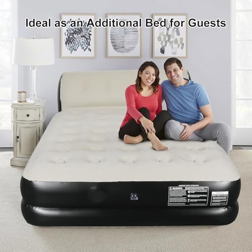 Luxury 18-inch Air Mattress with Built-in Wireless Pump Integrated Headboard