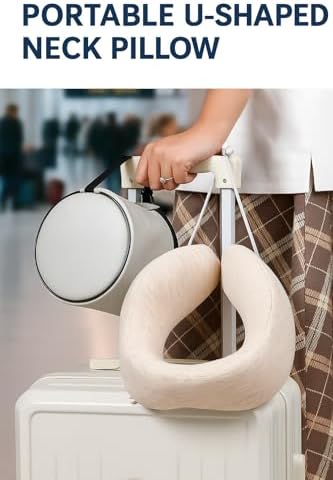 Ergonomic Airplane Neck Pillow with Washable Cover Compact TravelErgonomic Design 360 Support for Comfort