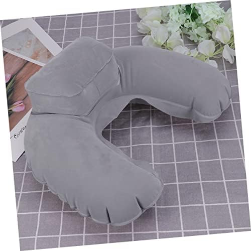 ETHZZLE Inflatable U Shape Neck Pillow Grey Travel Comfort Support