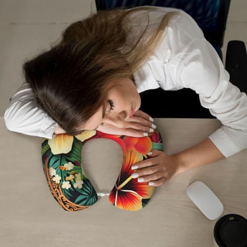 Hawaiian Style Memory Foam Travel Pillow Neck Support for Plane Car Home Comfort