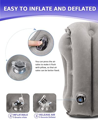 Sunany Travel Pillow - Plane Pillow with Storage Bag Ergonomic Air Pillow for Easy Naps