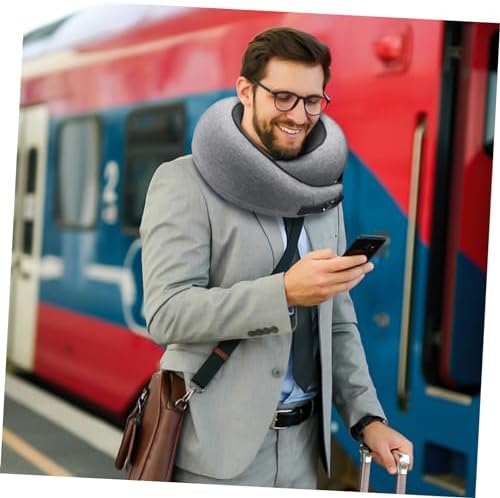 ERINGOGO Memory Foam Travel Pillow for Airplane Car Sleep Supportive Durable