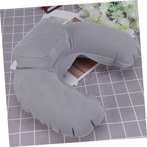 ETHZZLE Inflatable U Shape Neck Pillow Grey Travel Comfort Support