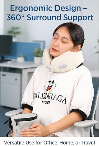 Ergonomic Airplane Neck Pillow with Washable Cover Compact TravelErgonomic Design 360 Support for Comfort