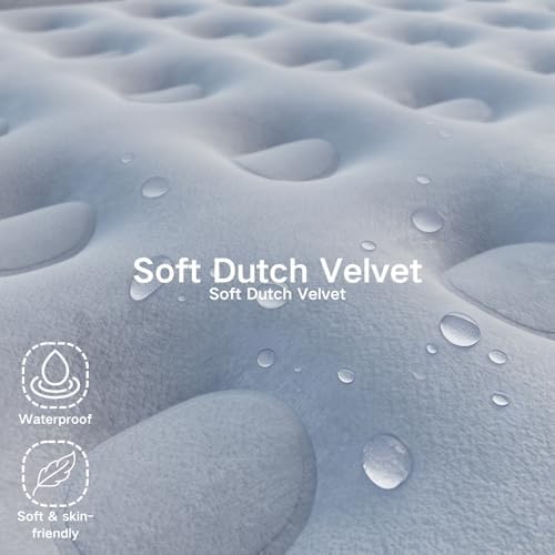 Thick Velvet Texture 18 Air Mattress with Built-In Pump for Camping Home